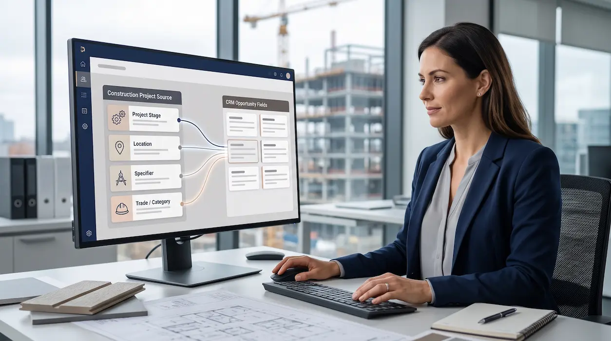 BidConnectors syncing construction project records into a CRM opportunity